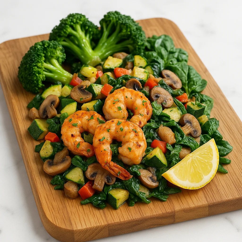 Cajun Lemon Shrimp and Zucchini Breakfast Hash in the Air Fryer