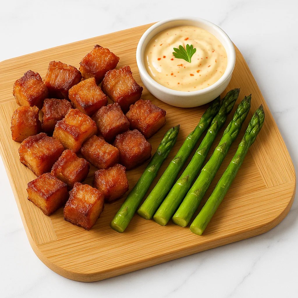 Crispy Air Fryer Pork Belly Bites with Chili Lime Dip