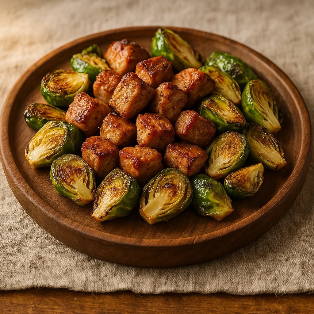 Crispy Air Fryer Pork Tenderloin and Brussels Sprouts Side Dish