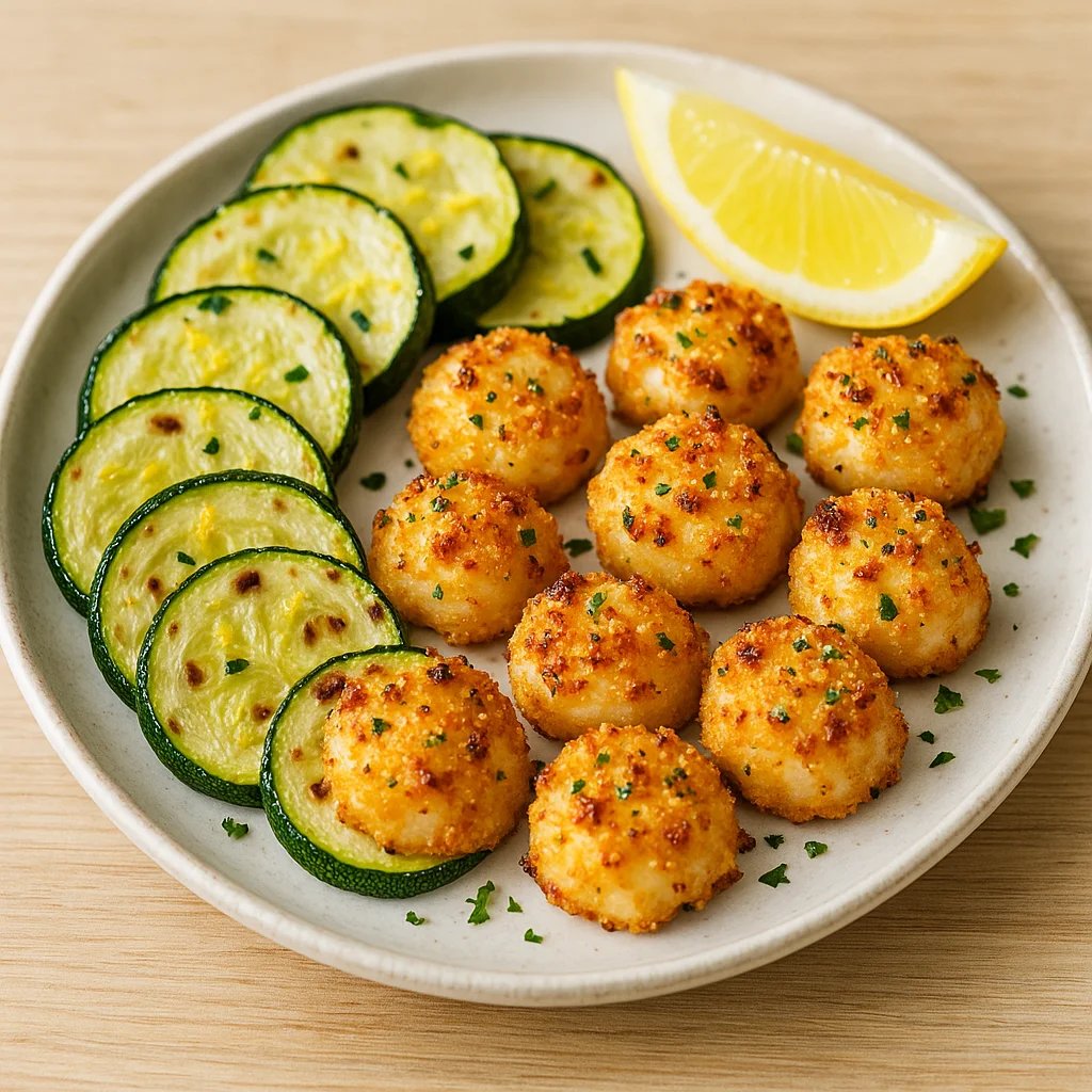 Crispy Garlic Parmesan Air Fryer Scallop Bites