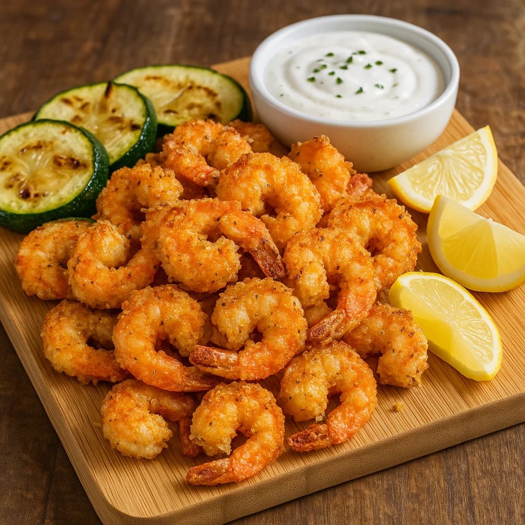 Crispy Lemon Garlic Air Fryer Shrimp Poppers