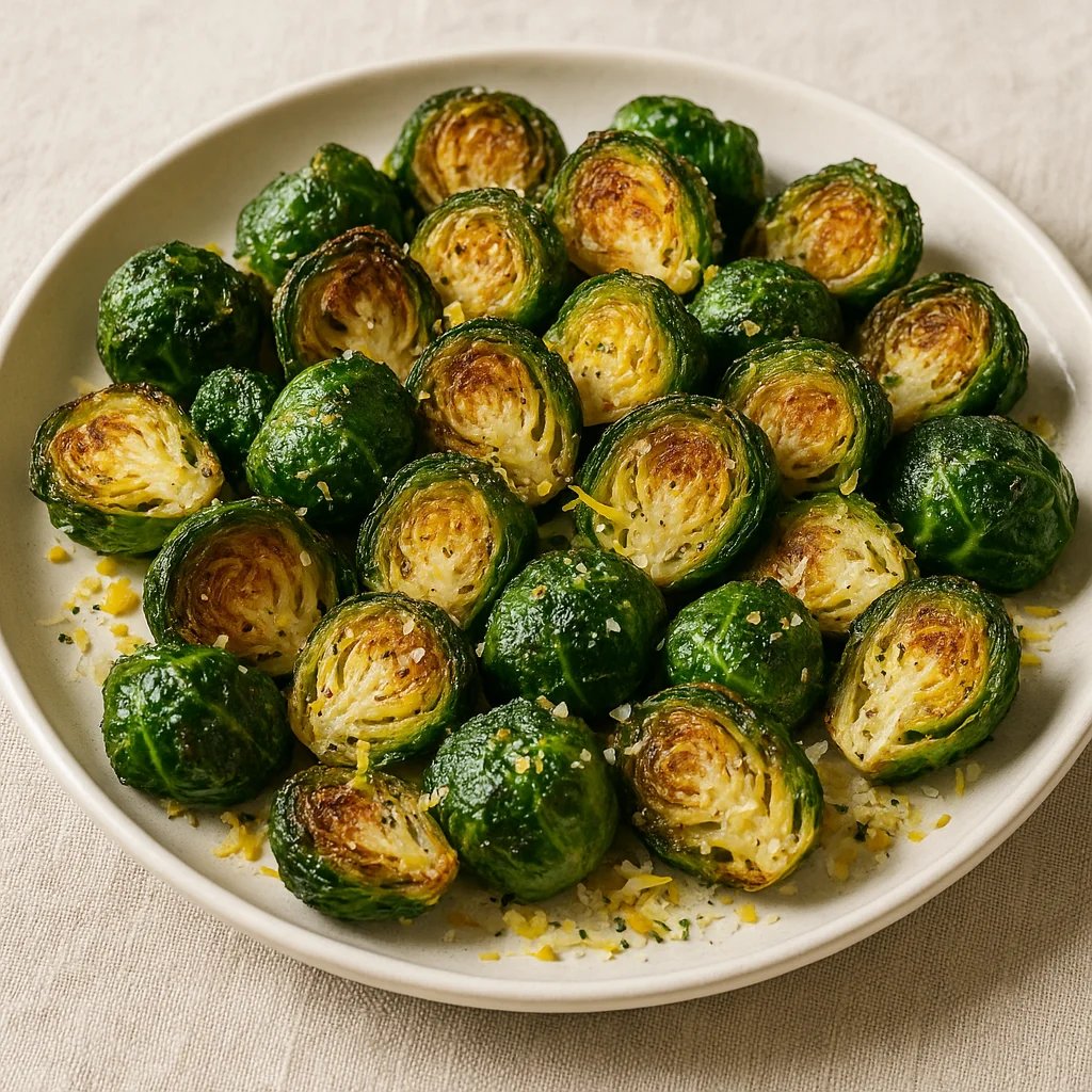 Crispy Lemon Garlic Parmesan Brussels Sprouts