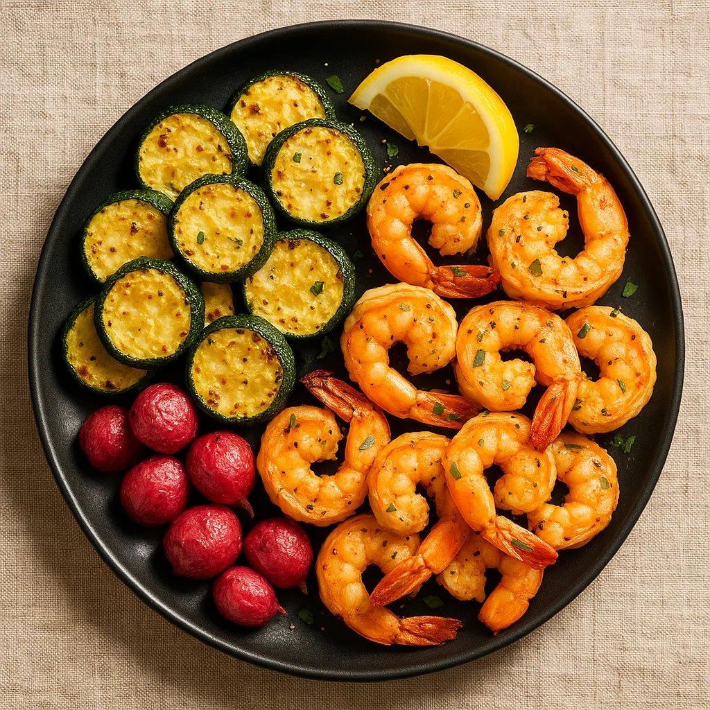 Crispy Lemon Garlic Shrimp and Zucchini Bites