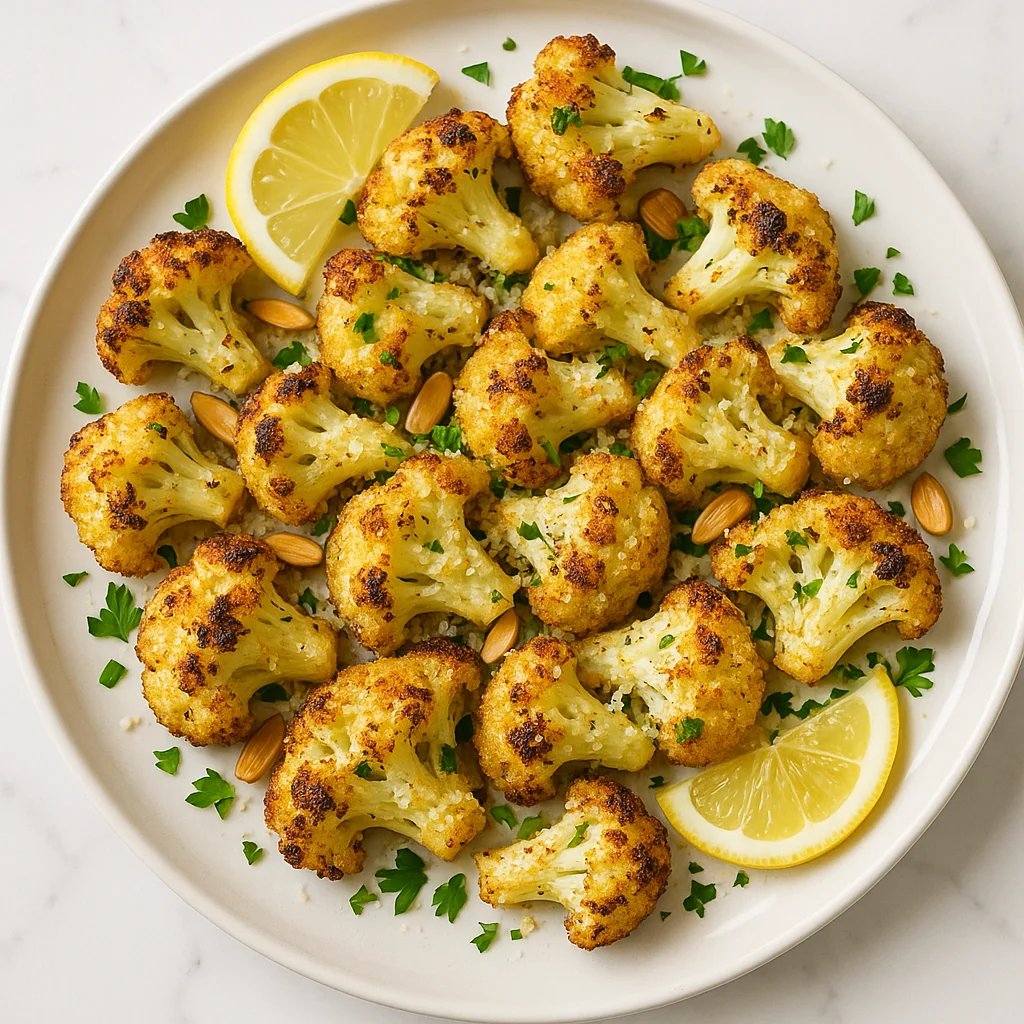 Crispy Lemon Parmesan Cauliflower Air Fryer Side