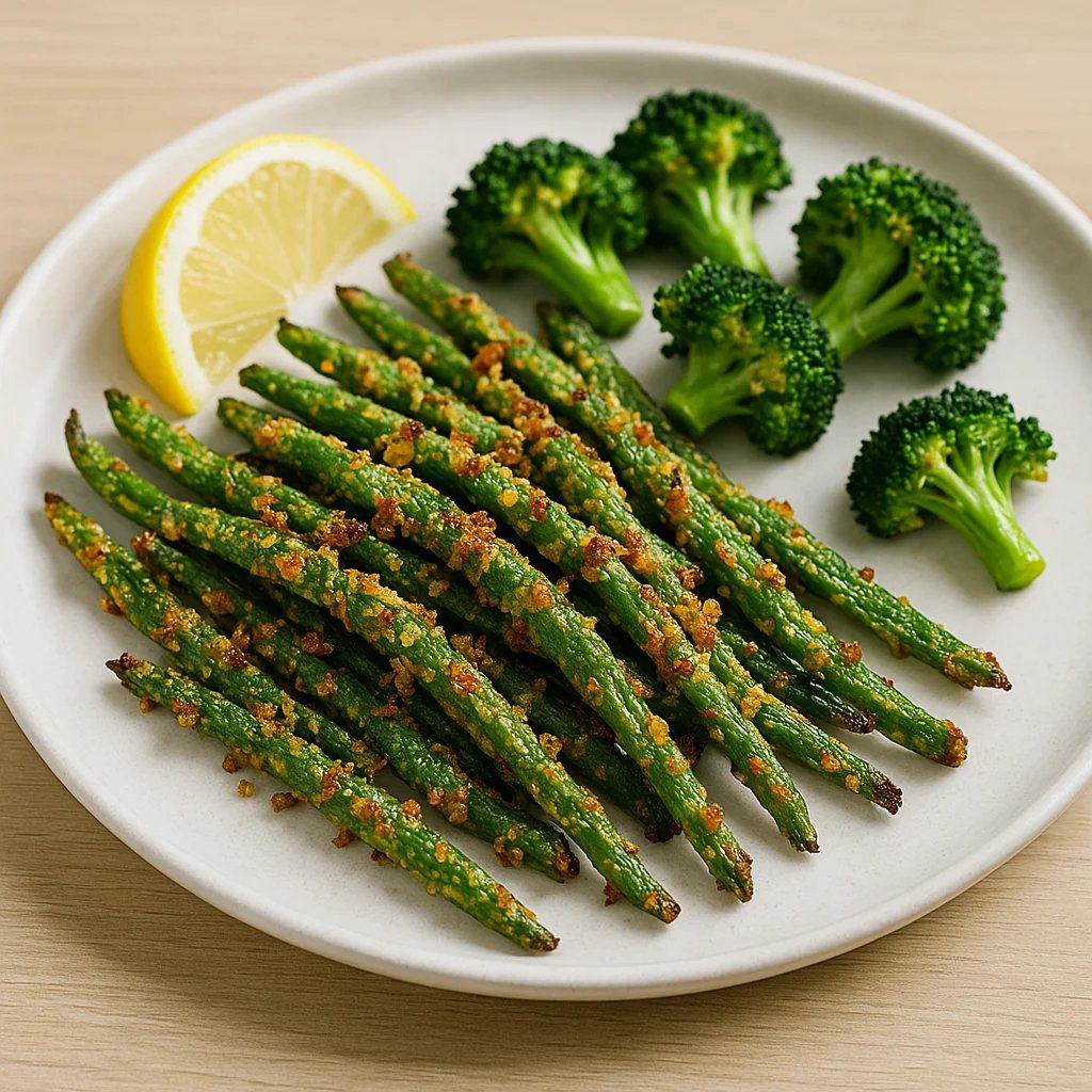 Crispy Lemon Parmesan Green Beans in the Air Fryer
