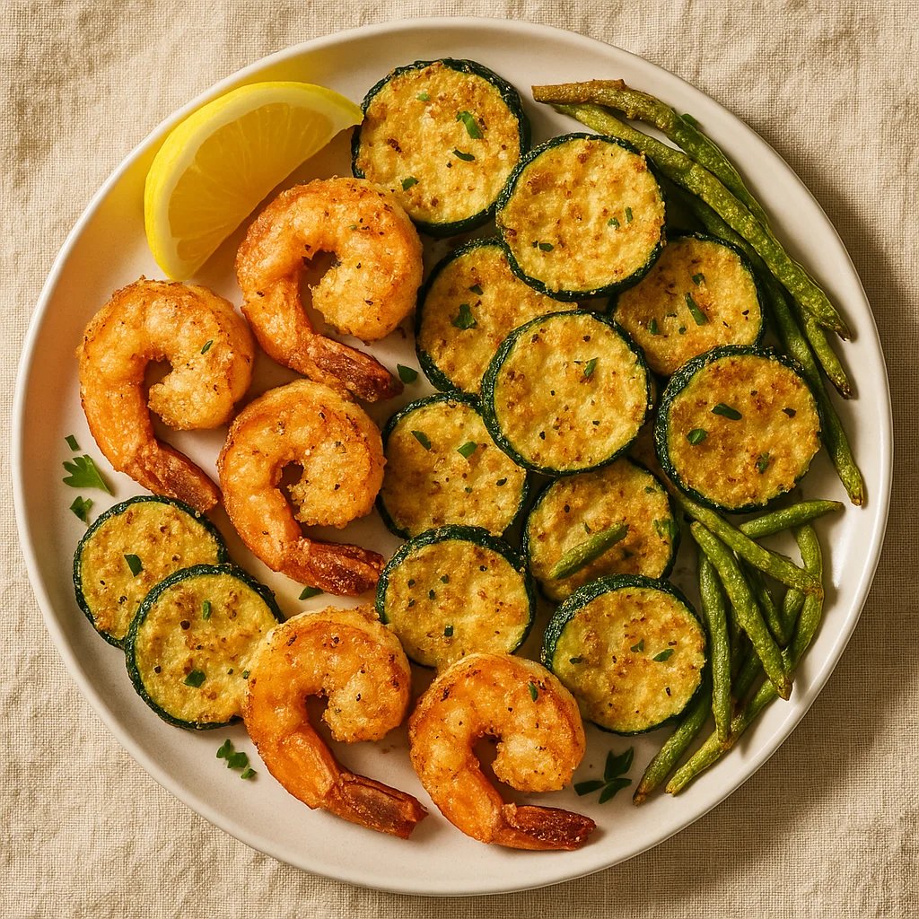 Crispy Lemon Parmesan Shrimp and Zucchini Snack Bites