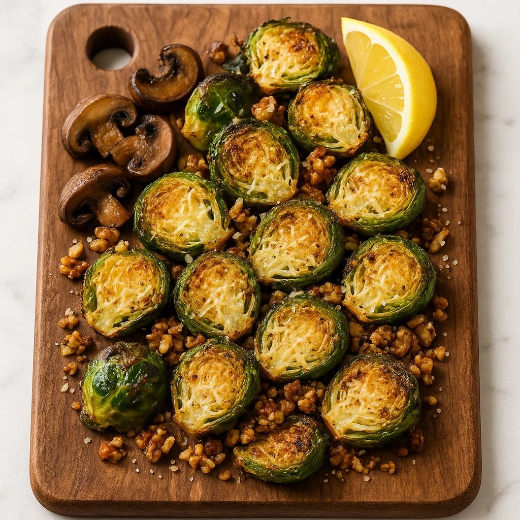 Crispy Parmesan Lemon Air Fryer Brussels Sprouts