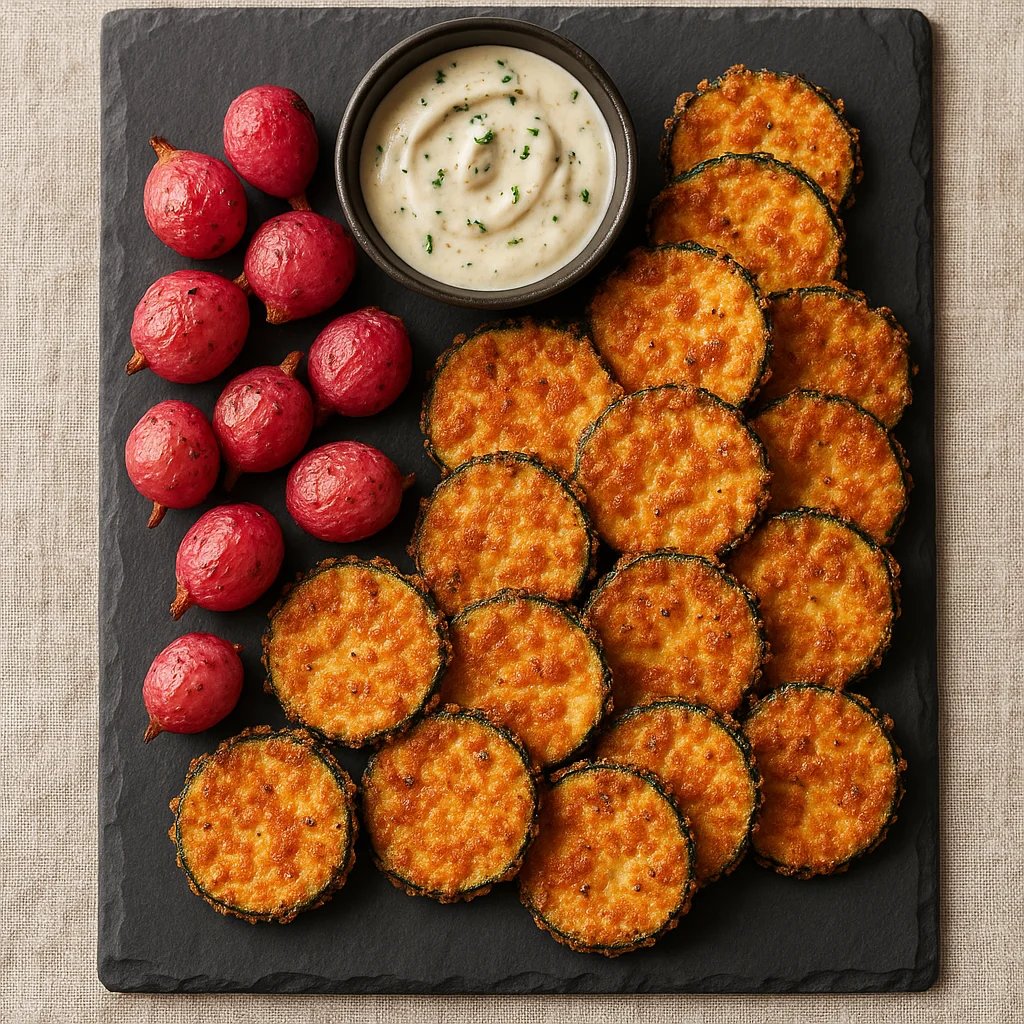 Crispy Parmesan Zucchini Chips Snack in the Air Fryer