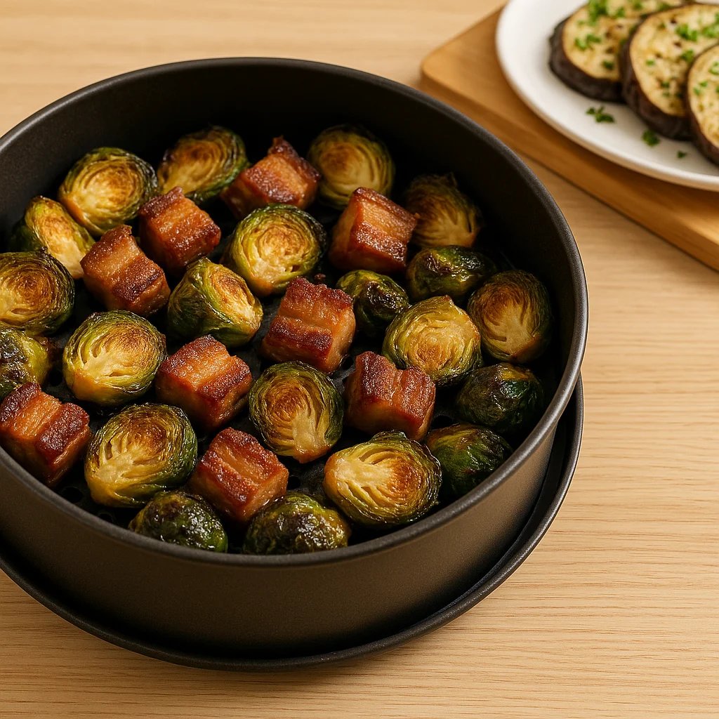 Crispy Pork Belly Brussels Sprouts Bites in the Air Fryer
