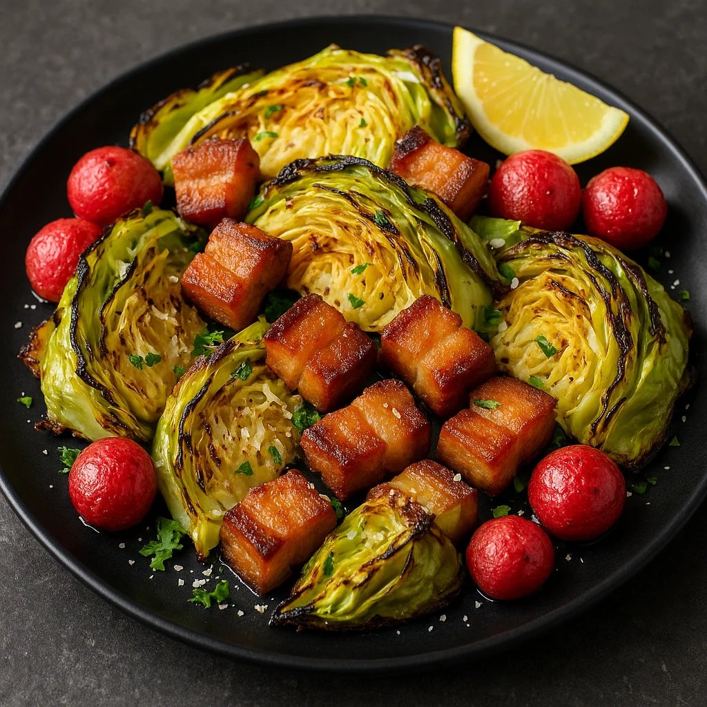 Crispy Pork Belly Cabbage Bites in the Air Fryer