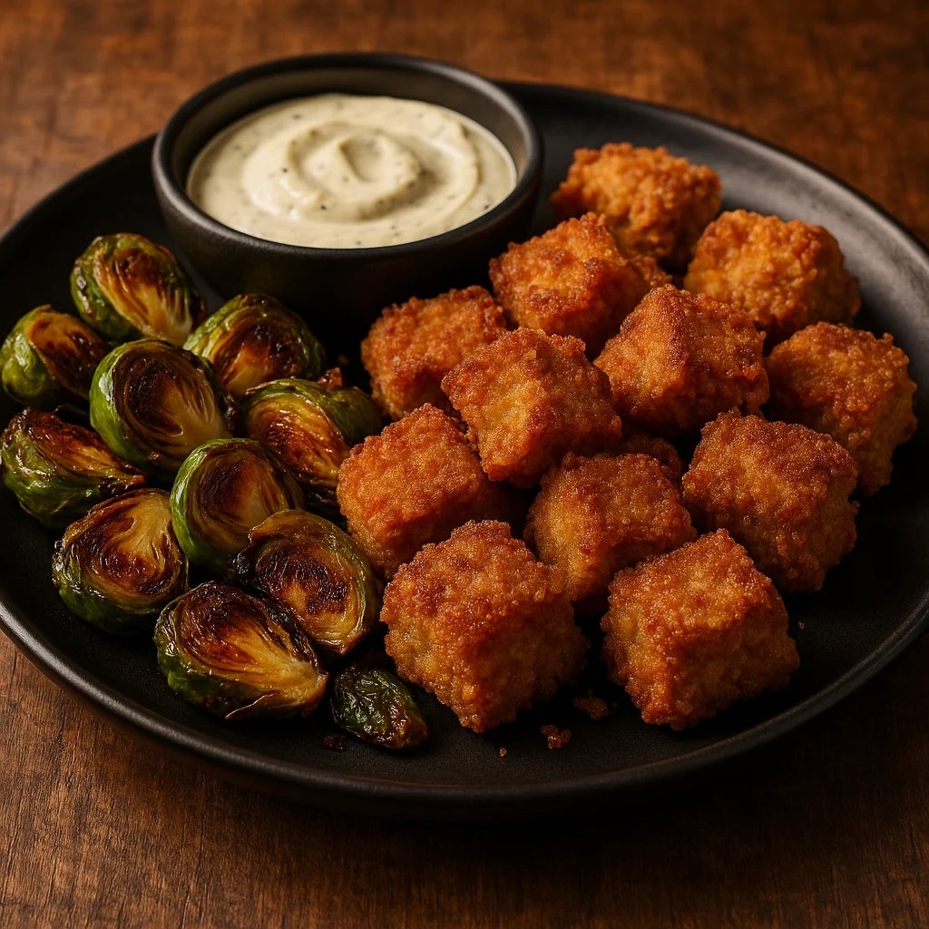 Crispy Pork Chop Snack Bites with Dijon Yogurt Dip