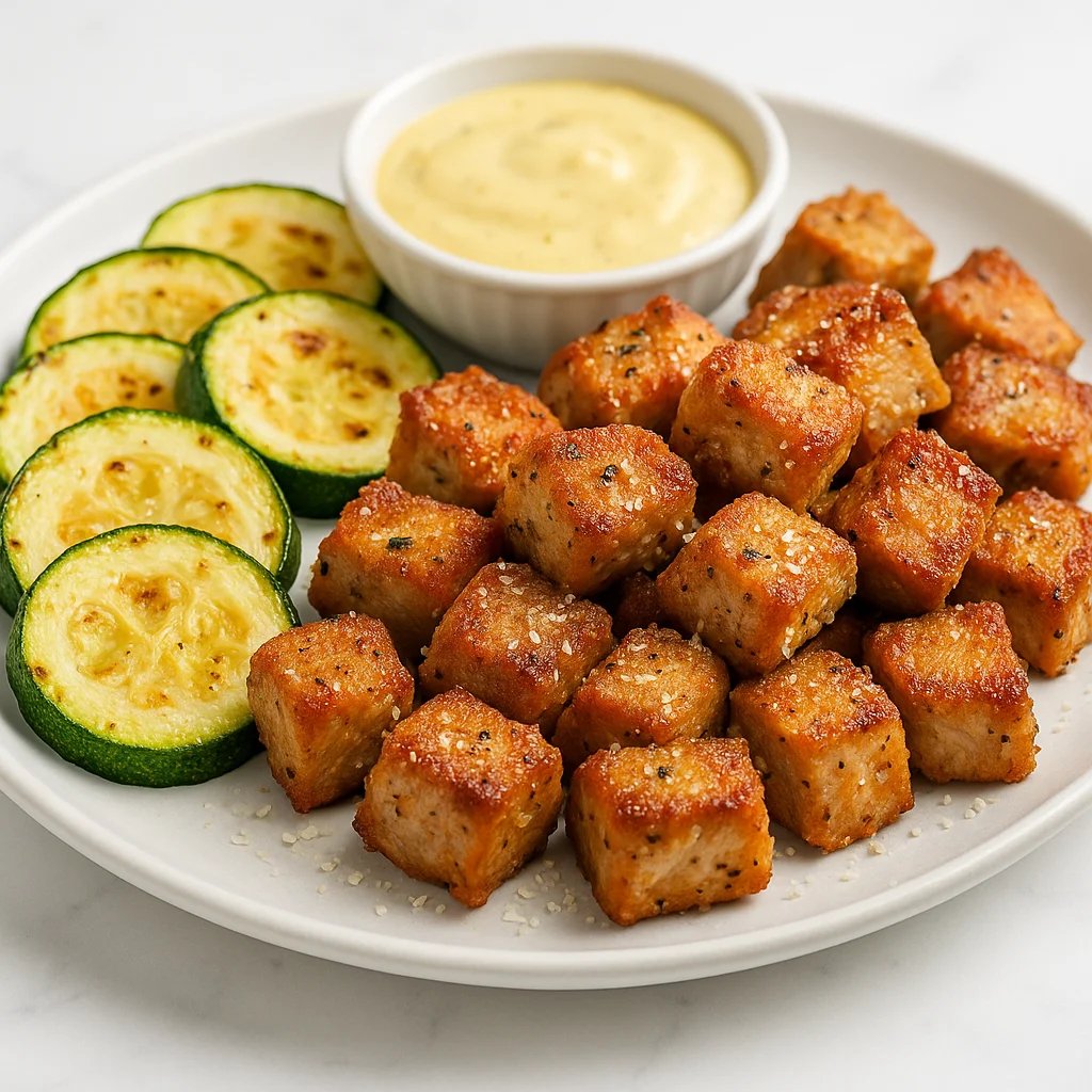Garlic Parmesan Air Fryer Pork Chop Bites